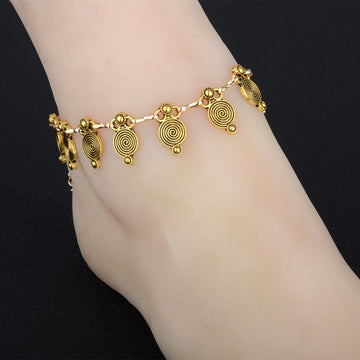 AK157 - Retro Embossed Punk anklet